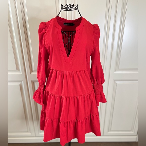 Red Crepe Kenzo Dress, POMANDER PLACE, Size XS, EXCELLENT CONDITION No Flaws - Picture 8 of 17